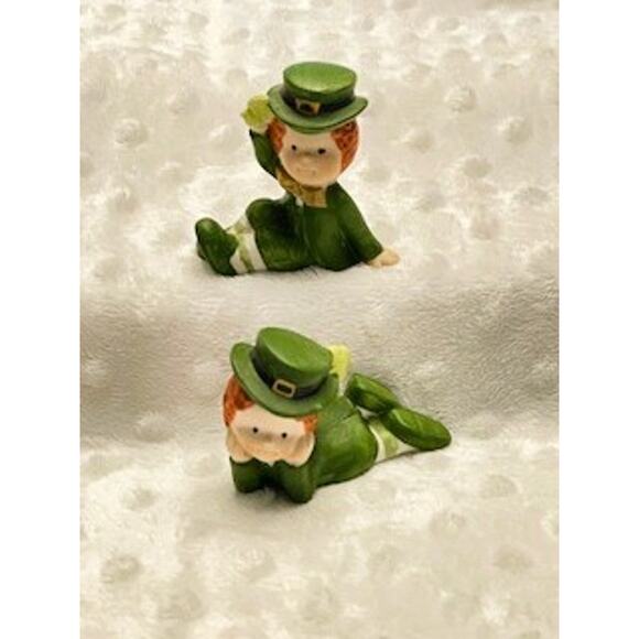 Vintage Lefton Irish St. Patrick's Ceramic Leprechaun Figures-RARE - Picture 3 of 8